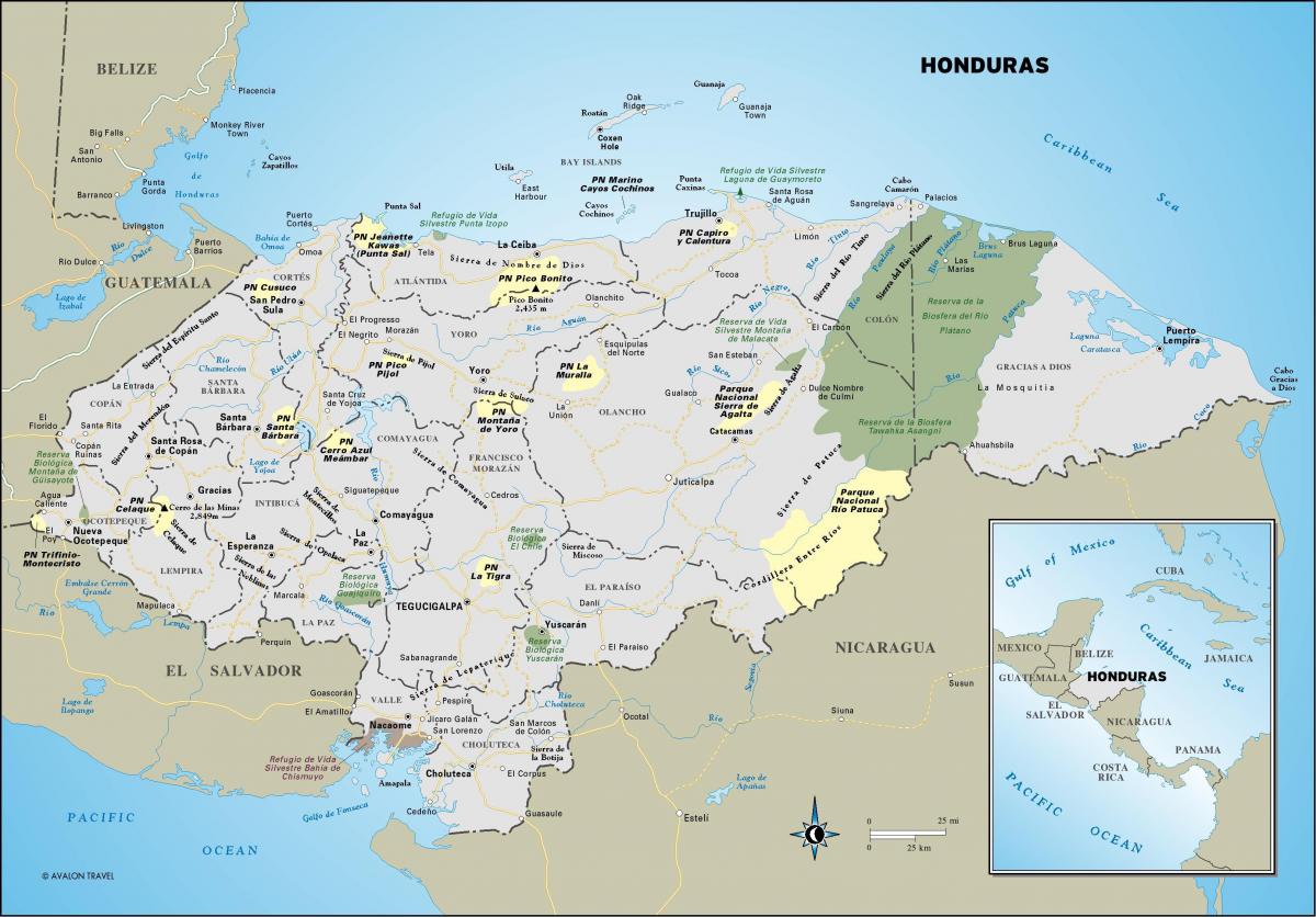 карта на Хондурас 