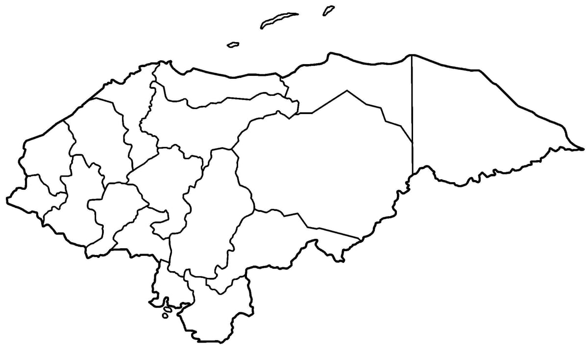 карта празна карта Хондурас