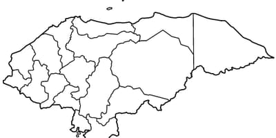 Карта празна карта Хондурас