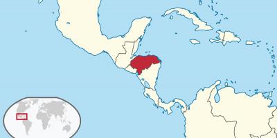 Местоположение на Хондурас върху картата на света