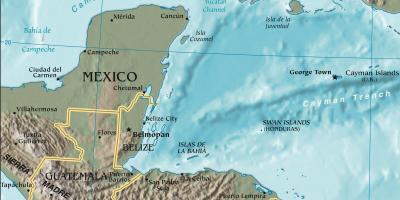 Карта на предната част на хондурас залив 